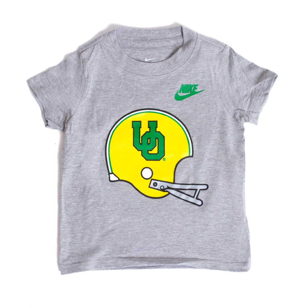 Interlocking UO, Nike, Grey, Crew Neck, Cotton, Kids, Toddler, Football, Helmet design, T-Shirt, 766416